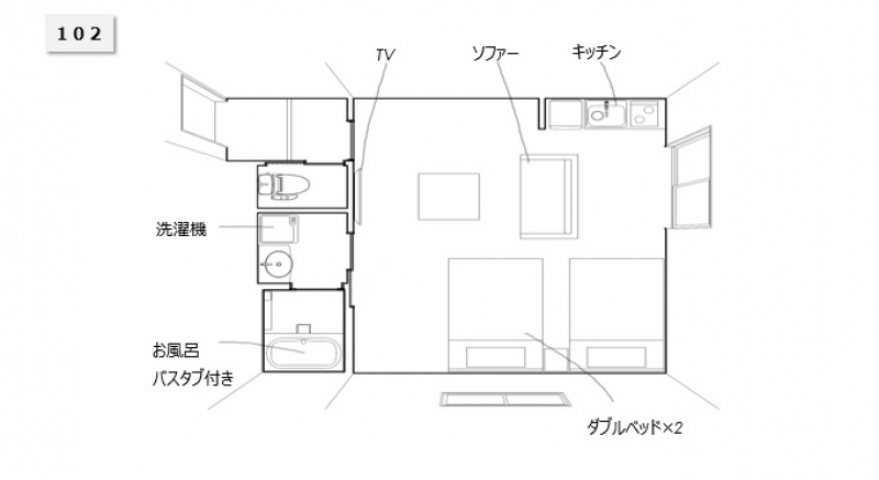 Suminagi新先斗町　【禁煙・WIFI無料】  102号室