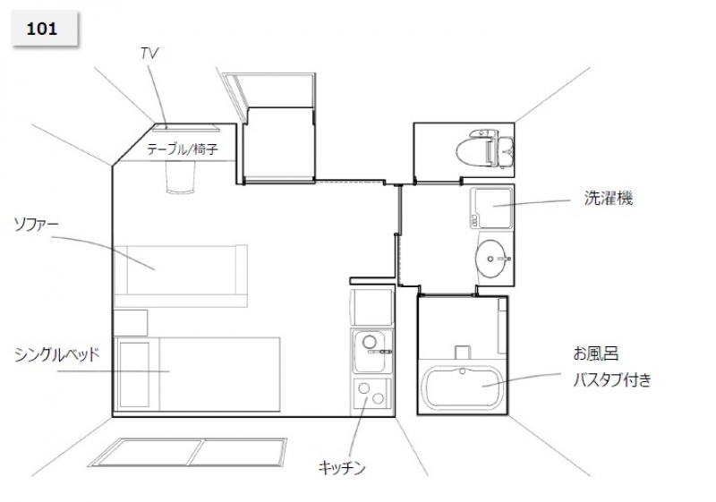 Suminagi新先斗町　【禁煙・WIFI無料】  101号室