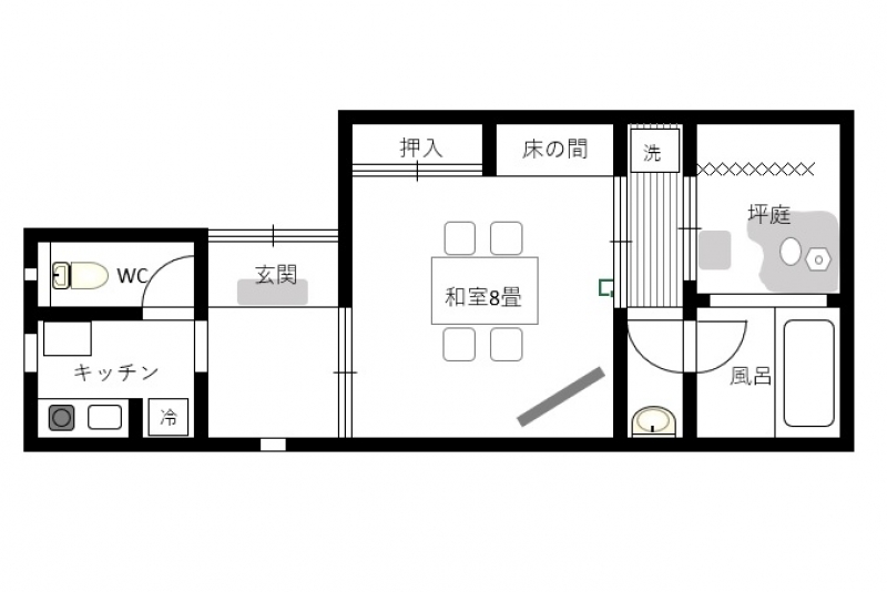 水琴庵【御所南】  1C号室